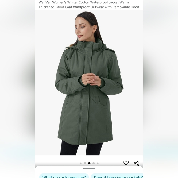 Wenven Ladies Winter Anorak Size XXL Green - Picture 3 of 7
